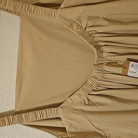 KARLIE Popline Tiered Maxie Dress  Natural Large - Picture 3 of 7